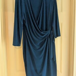 Elegant Blue Wrap Dress